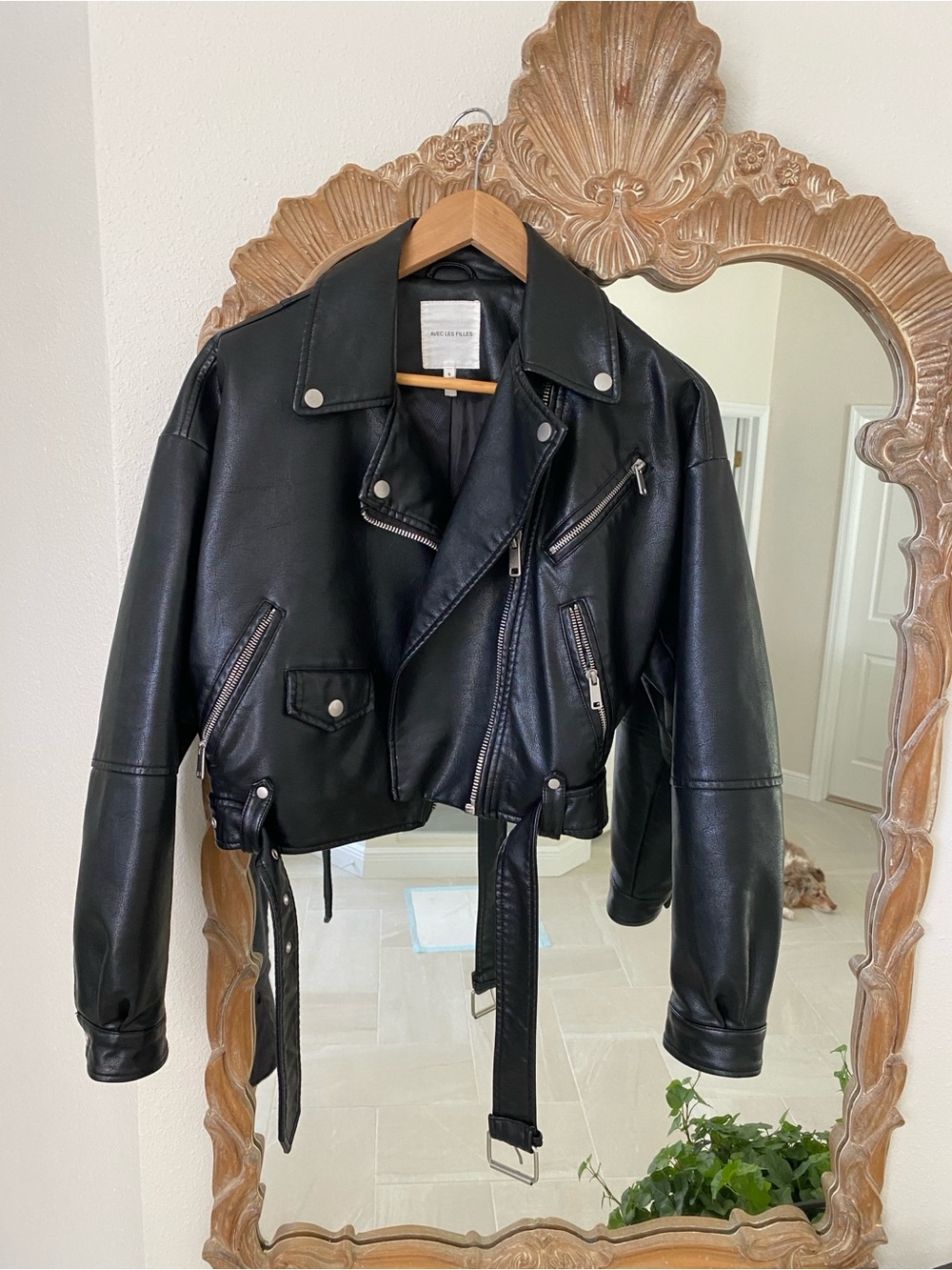 Avec Les Filles Black Leather Jacket